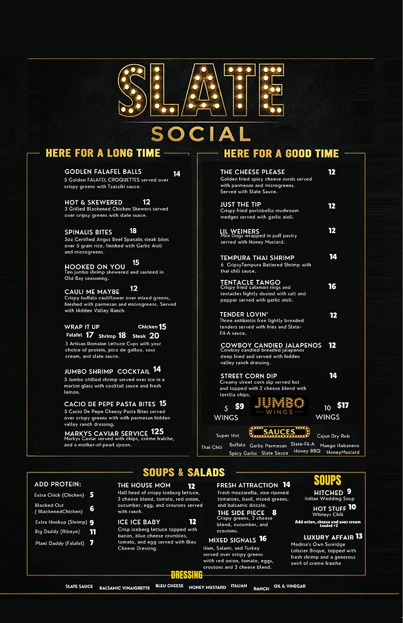SLATE SOCIAL MENU pg1